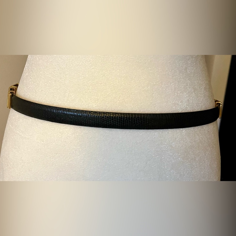 Ladies Black Belt with Goldtone Accents - Picture 4 of 6